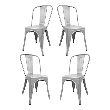 Sillas Tolix X4 C - Desillas Estructura de la silla Tono Gris Plata Perlado