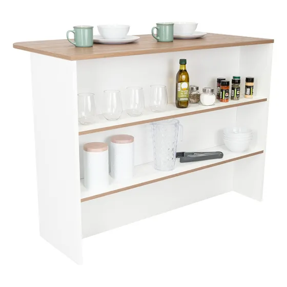 Barra auxiliar RTA Muebles BBC 7857 cocina fendi rta blanco mas castaño