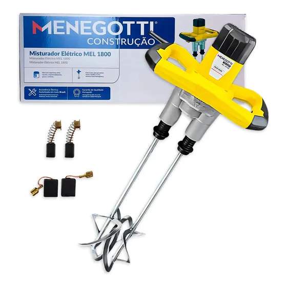Misturador De Argamassa Tinta Profissional 1800w Haste Dupla