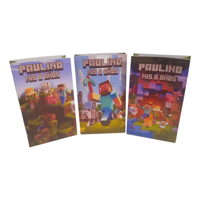 Sorpesita Bolsa Golosina Souvenir Minecraft  X 10
