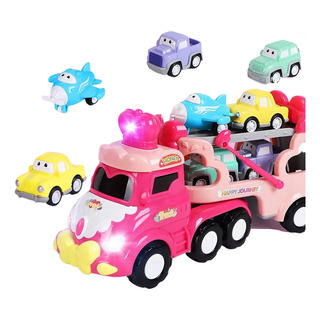 Carro De Engenharia 5 Em 1 Rosa Com Luzes E Música B Carro De Engenharia 5 Em 1 Rosa Com Luzes E Música B