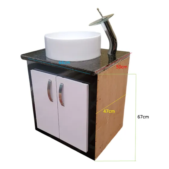 Mueble Juego De Baño Con Tope Granito  Y Lavamanos
