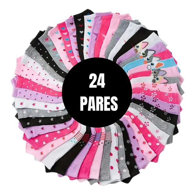 Kit 24 Pares Meia Soquete Cano Curto Feminino Atacado Cores Kit 24 Pares Meia Soquete Cano Curto Feminino Atacado Cores