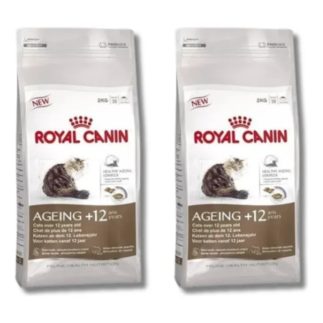 Alimento Balanceado Gatos Royal Canin Ageing 12+ 2kg Pack X2