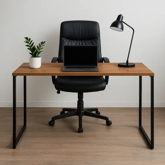 Mesa C-lar Escrivaninha 120cm Pés De Metal Tampo Resistente