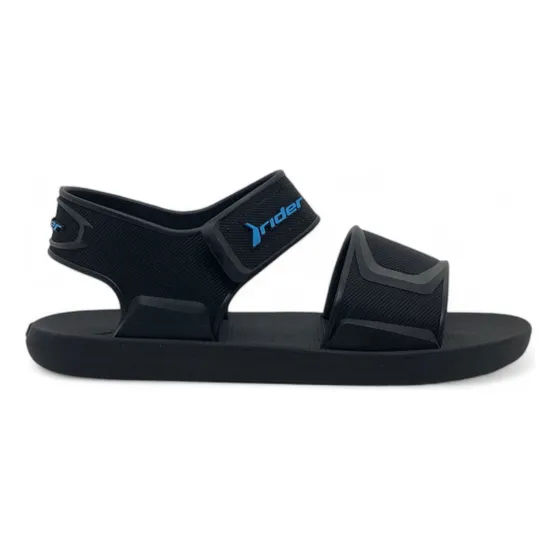 Sandalia Rider Kids Kick Papete Negro Celeste