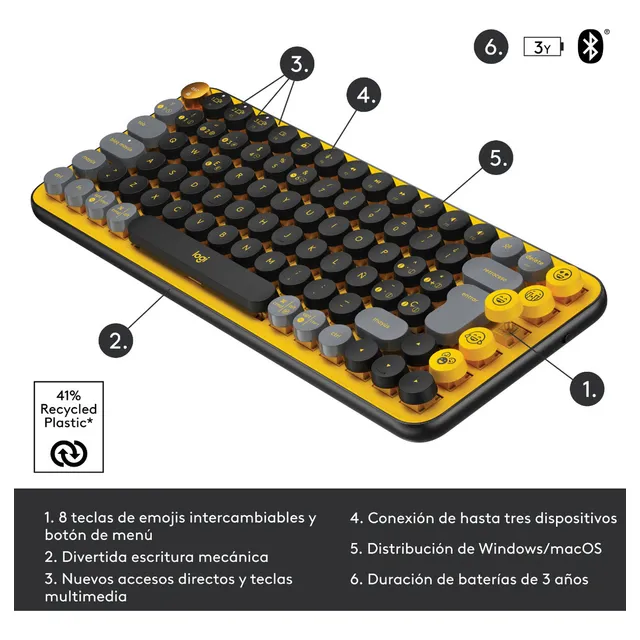 Teclado Logitech Pop Blast Bluetooth