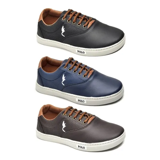  Kit Combo Com 3 Tenis Sapatenis Infantil Masculino Casual