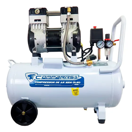 Compressor Silencioso Isento Óleo 50l P/ 2 Cadeira Odonto