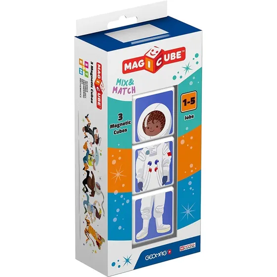 Puzzle Cubos Magnéticos Profesiones Geomag 3 Piezas Didacti