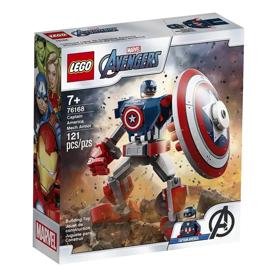 Lego Kit 76168 Armadura Robótica Del Capitán América