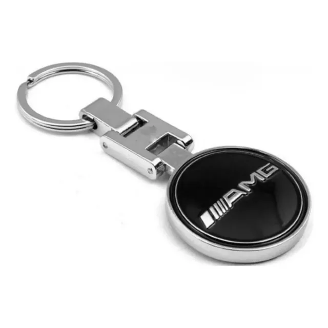 . Zj 3pcs Llavero Mercedes Benz Amg Negro Metalico Biturbo