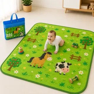 Tapete Atividade Infantil Térmico 1,80m X 1.20m Grande Bebê Cinza