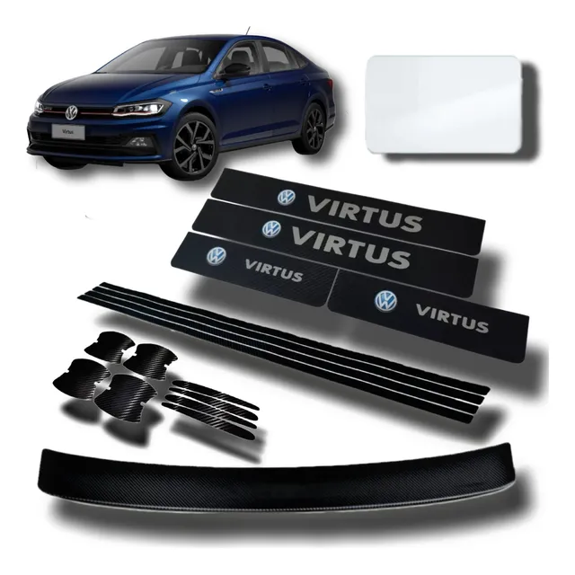 Protector Cubre Zócalos Vw Virtus Carbono Accesorio