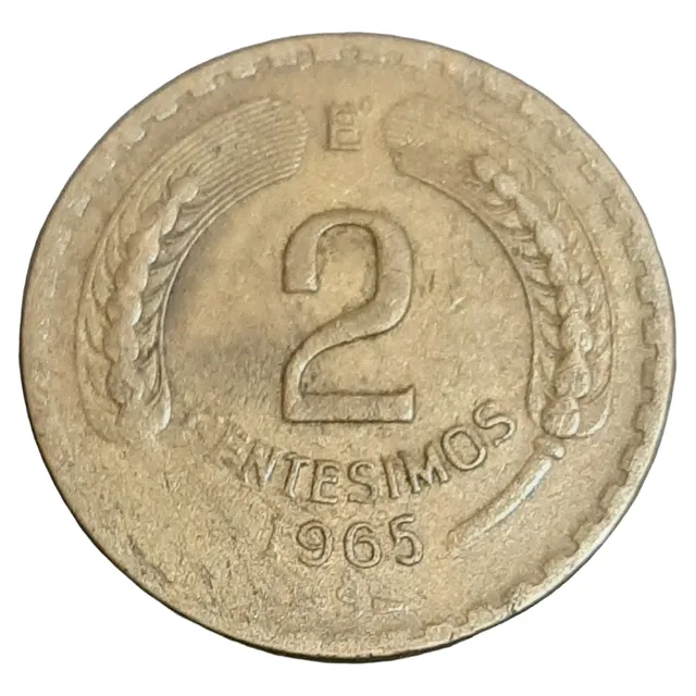 Moneda Chilena 2 Centésimos Distintos Años 1965 Hasta 1970