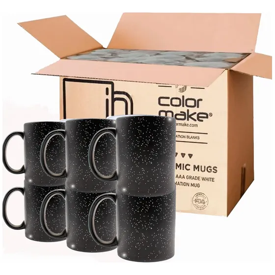 Caja Taza 11 Oz Mágica Con Glitter Para Sublimación