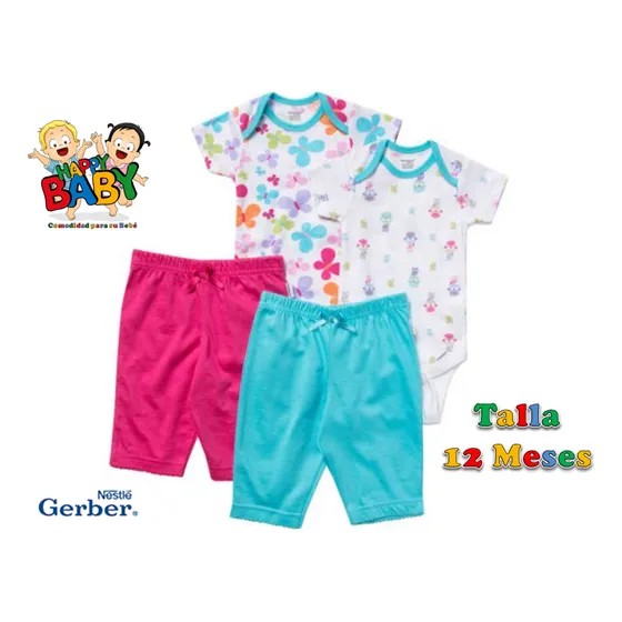 Ropa  Conjunto 2 Piezas Gerber Para Niñas 100% Algodon