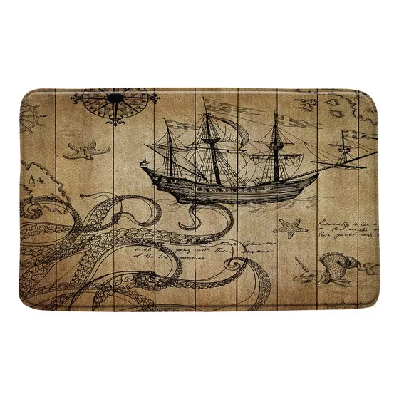 Alfombra Baño Pulpo Nautico Kraken Tentaculo Animal Oceano