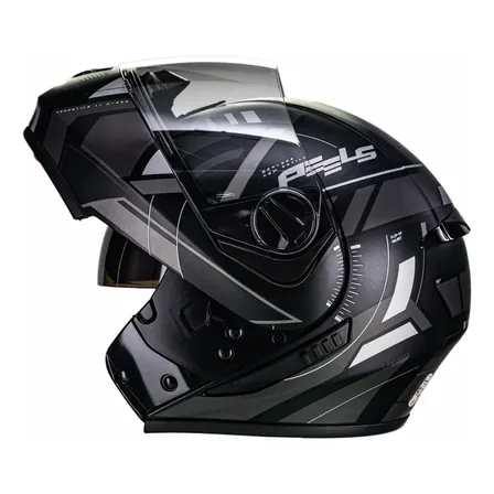 Capacete Para Moto Escamoteável U-rb 2 Peels Dynamic Robocop Grafite Fosco 58