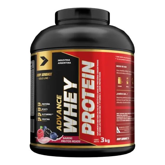 Advance Whey Protein 3 Kg Frutos Rojos Con Creatina Y Vit C Frutos Rojos
