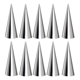 10 Moldes De Acero Inoxidable Para Cuernos De Crema, Conos P 10 Moldes De Acero Inoxidable Para Cuernos De Crema, Conos P