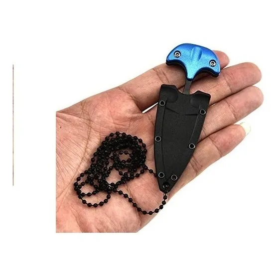 Mini Daga-cuchillo-con Cadenilla Para El Cuello Y Funda