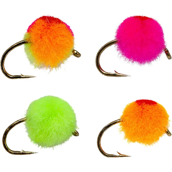 12 Glow Bug Steelhead Fly Lure Surtido Para Moscas De Pesca 