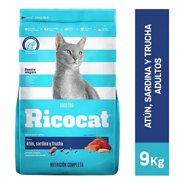 Ricocat Atun Sardina Y Trucha 9 Kg Alimento Para Gatos Cat