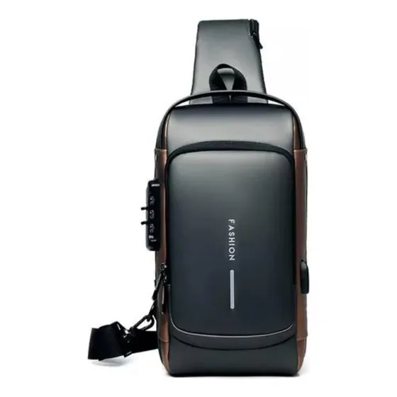Bolso De Seguridad Morral Anti Robo Puerto Usb Impermeable Color Negro Diseño De La Tela Liso