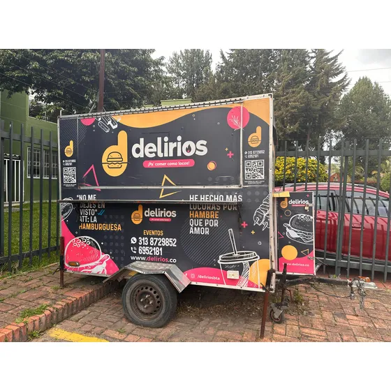 Food Truck Carro De Comidas Rápidas Con Mobiliario