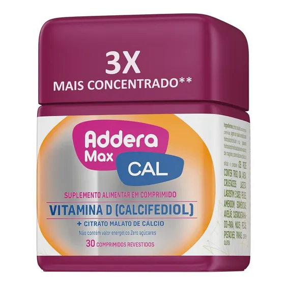 Suplemento Alimentar Addera Max Cal 30 Comprimidos Sabor Sem sabor