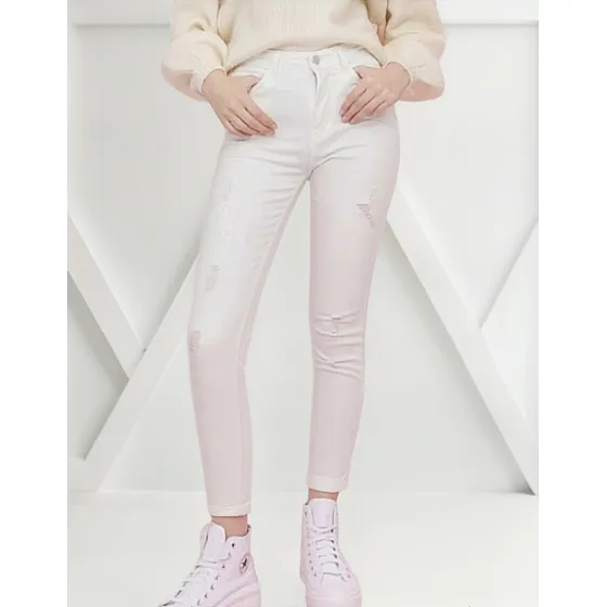 Jeans Mujer Skinny, Color Blanco N° 38, Sybilla