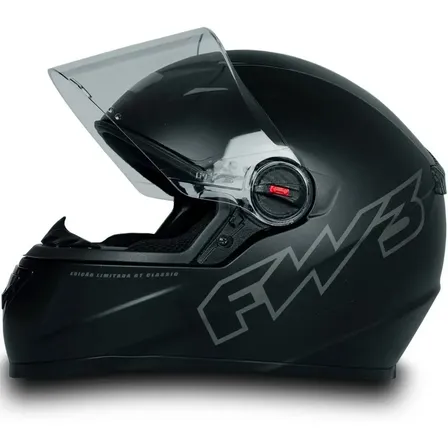 Capacete Fechado Fw3 Gt Classic Preto Fosco Tam 58