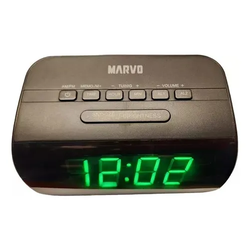 Radio Reloj Despertador 2 Alarmas Display Digital Am Y Fm