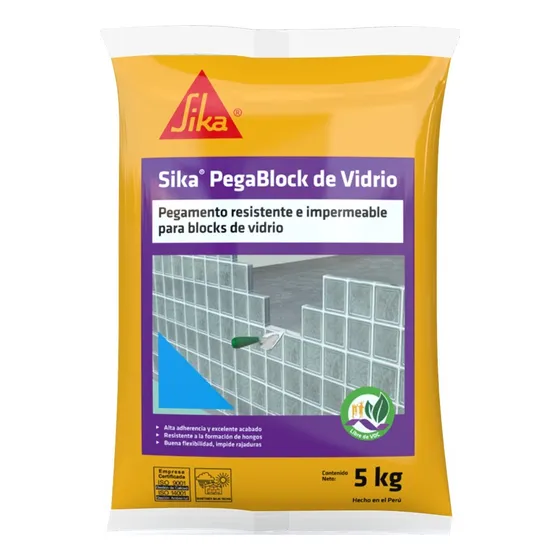 Pegamento Para Bloques De Vidrio Sika Pegablock 5 Kg