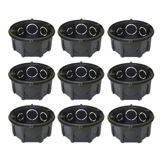 Kit 68x Caixas De Luz 4x4 Octagonal Preta Pvc - Multitoc