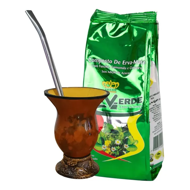Cuia Tradicional Gaúcha De Chimarrão Tereré + Bomba Inox