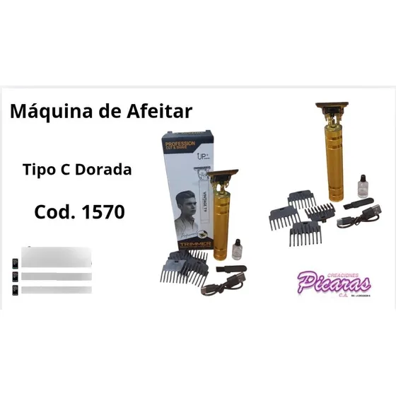 Maquina De Afeitar Tipo C Dorada.