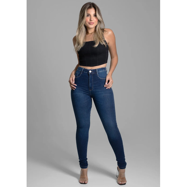 Calça Jeans Feminina Super Lipo Sawary Cintura Super Alta 
