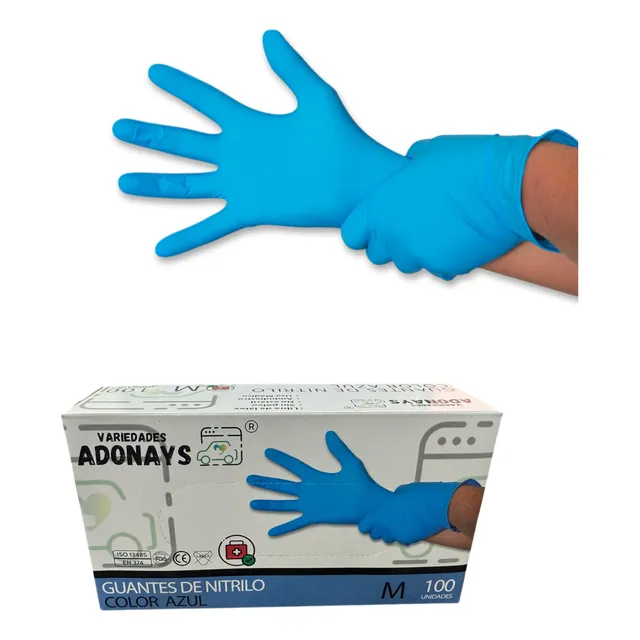 Guantes De Nitrilo Desechables Libre De Polvo X 100u