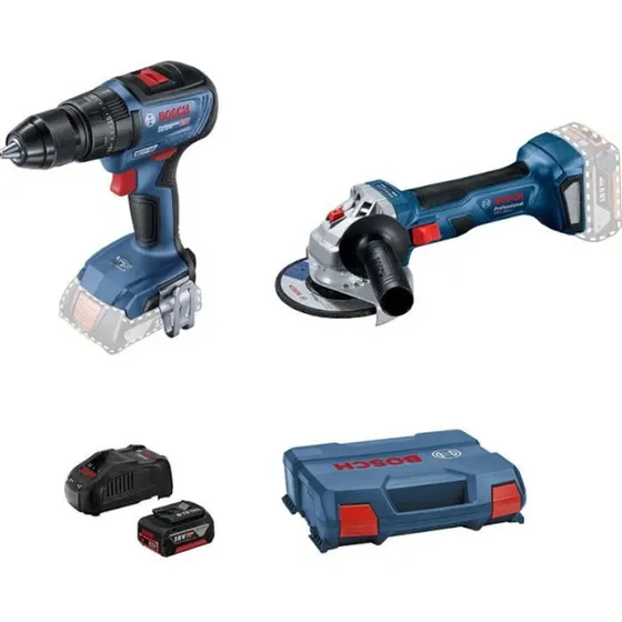 Kit Taladro Bosch Gsb 18v-50+esmeril 5 Gws180 Li+ Bat 5a