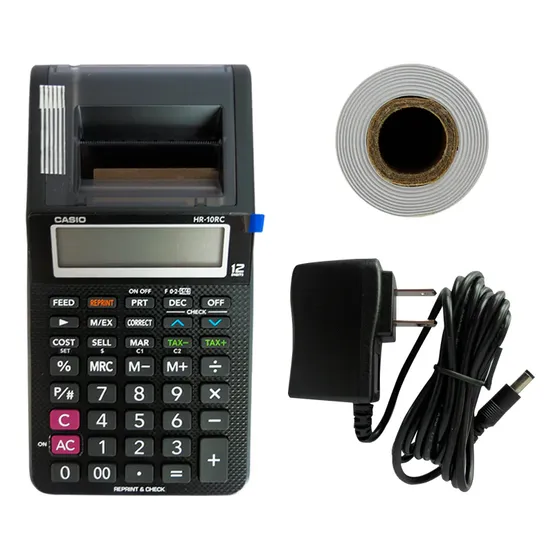 Calculadora Casio Hr10rc Con Impresora y transformador incluido 220v Negro