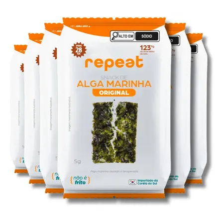 Kit 6x: Snack De Alga Marinha Tradicional Repeat 5g
