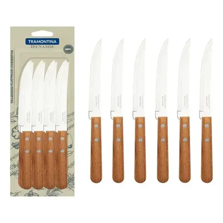 Cuchillo de asado mesa Dynamic Tramontina 12 unidades color Marrón