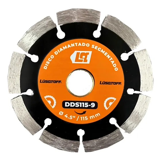 Disco Diamantado Segmentado 115mm 4,5 PuLG Concreto Lusqtoff Color Naranja
