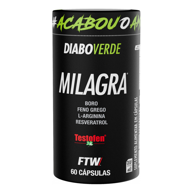 Milagra Pote 60 Cáps Ftw - Diabo Verde Sem Sabor