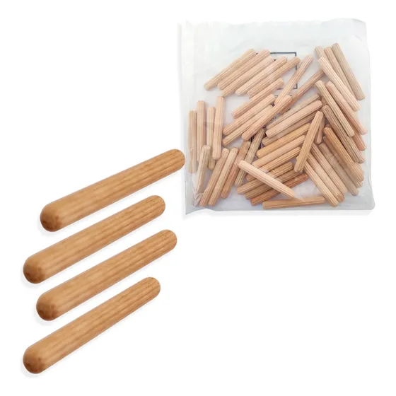 Tarugo De Madera Estriado 6mm Bolsa 50 Unidades Fijacion Color Caqui