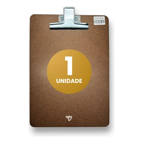 Prancheta A4 De Madeira Mdf Com Prendedor De Metal 1 Unidade