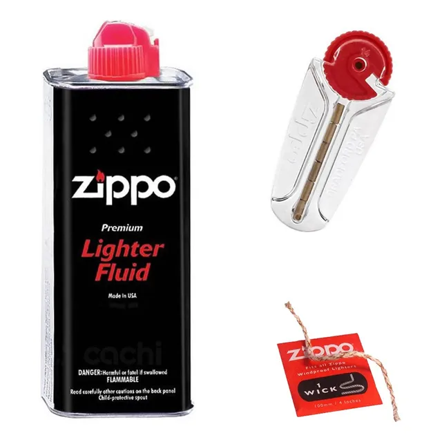 Pack Zippo, Fluido, Mecha, Piedras Made In Usa Original