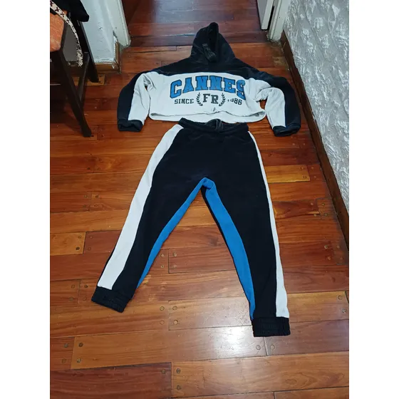 Conjunto Jogging 47 Stret Buzo Capucha Corto Pantalón Largo